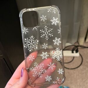 Iphone 13 Snowflake Clear Phone Case